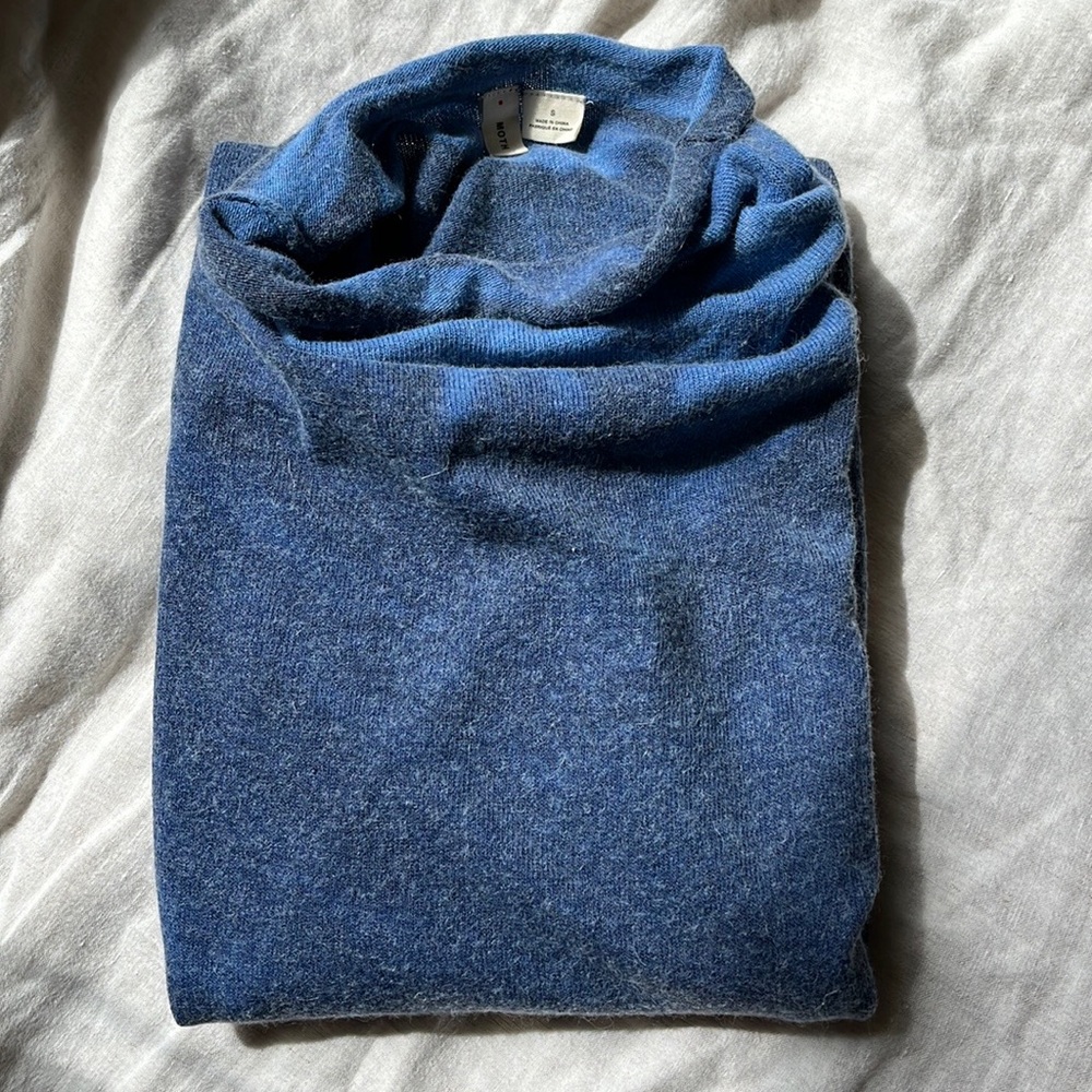 Anthropologie Moth Blue  Hand-Dyed sweater with alpaca wool